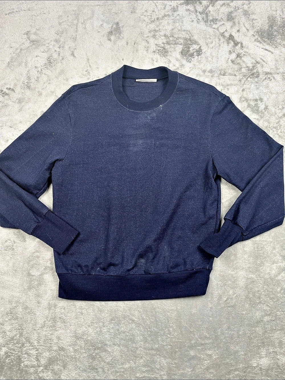 Icebreaker S Quantum III LS Crewe Merino Wool Crewneck Blue Size Small
